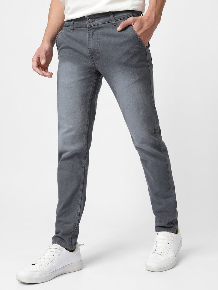 Urbano Fashion Men Grey Slim Fit Mid-Rise Clean Look Stretchable Jeans