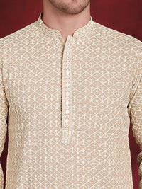 Jompers Embroidered Regular Sequinned Pure Cotton Kurta with Pyjamas
