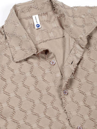 Thomas Scott Men Premium Spread Collar Textured Casual Shirt