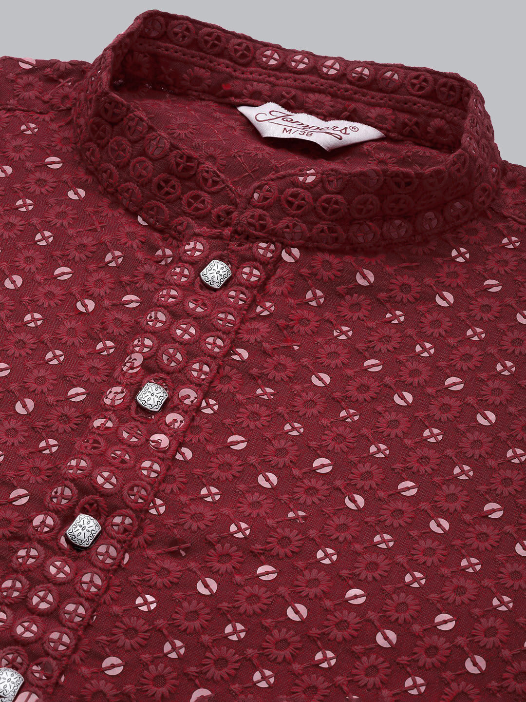 Jompers Men Mandarin Collar Embellished Kurta