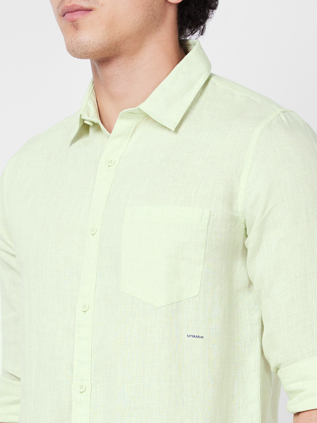 SPYKAR Spread Collar Linen Casual Shirt
