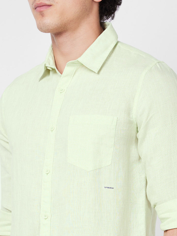 SPYKAR Spread Collar Linen Casual Shirt