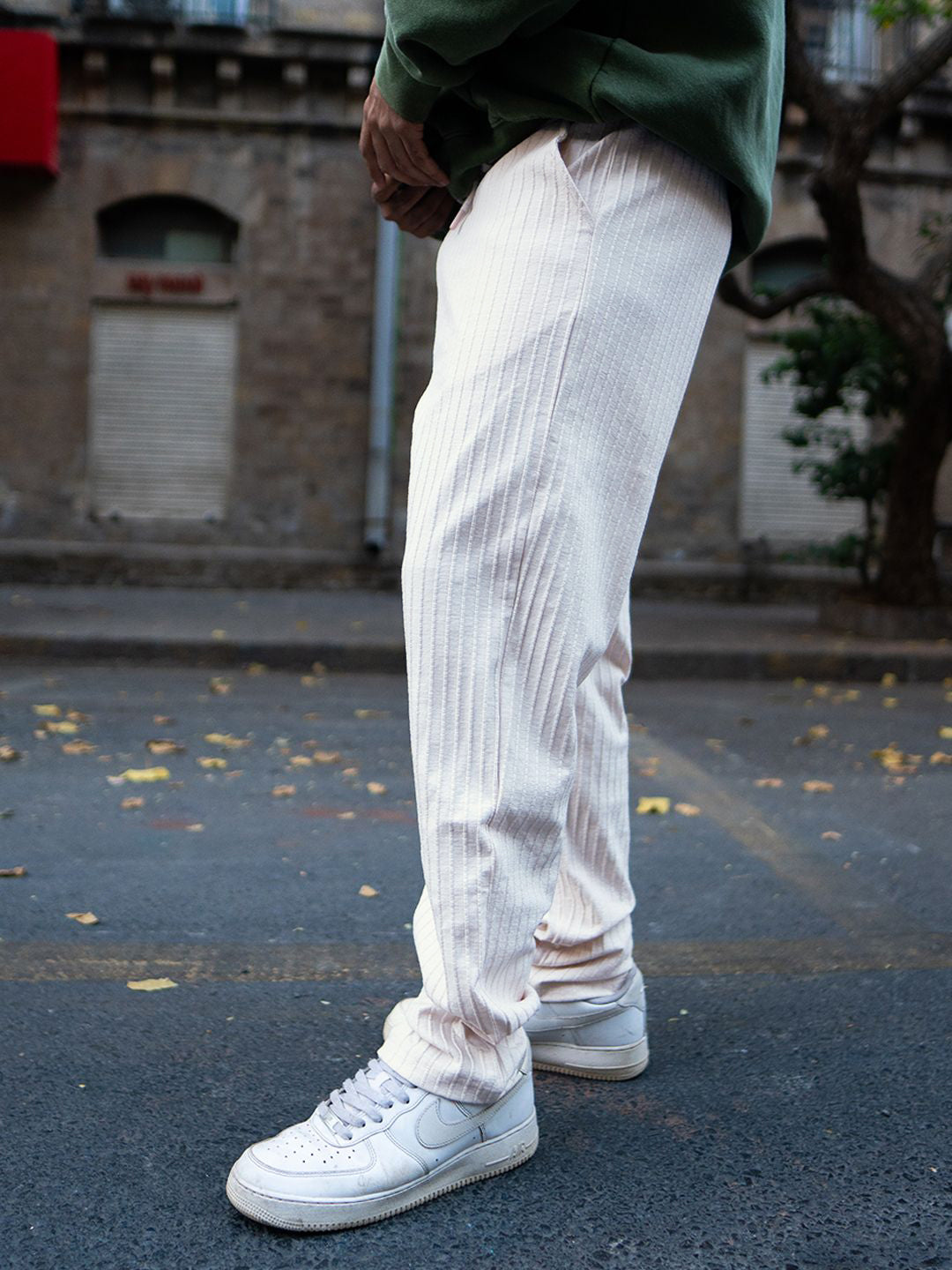 Powerlook Men Light Fawn Crushed Regular Fit Track Pant