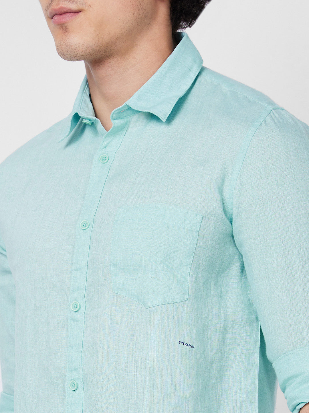 SPYKAR Spread Collar Linen Casual Shirt