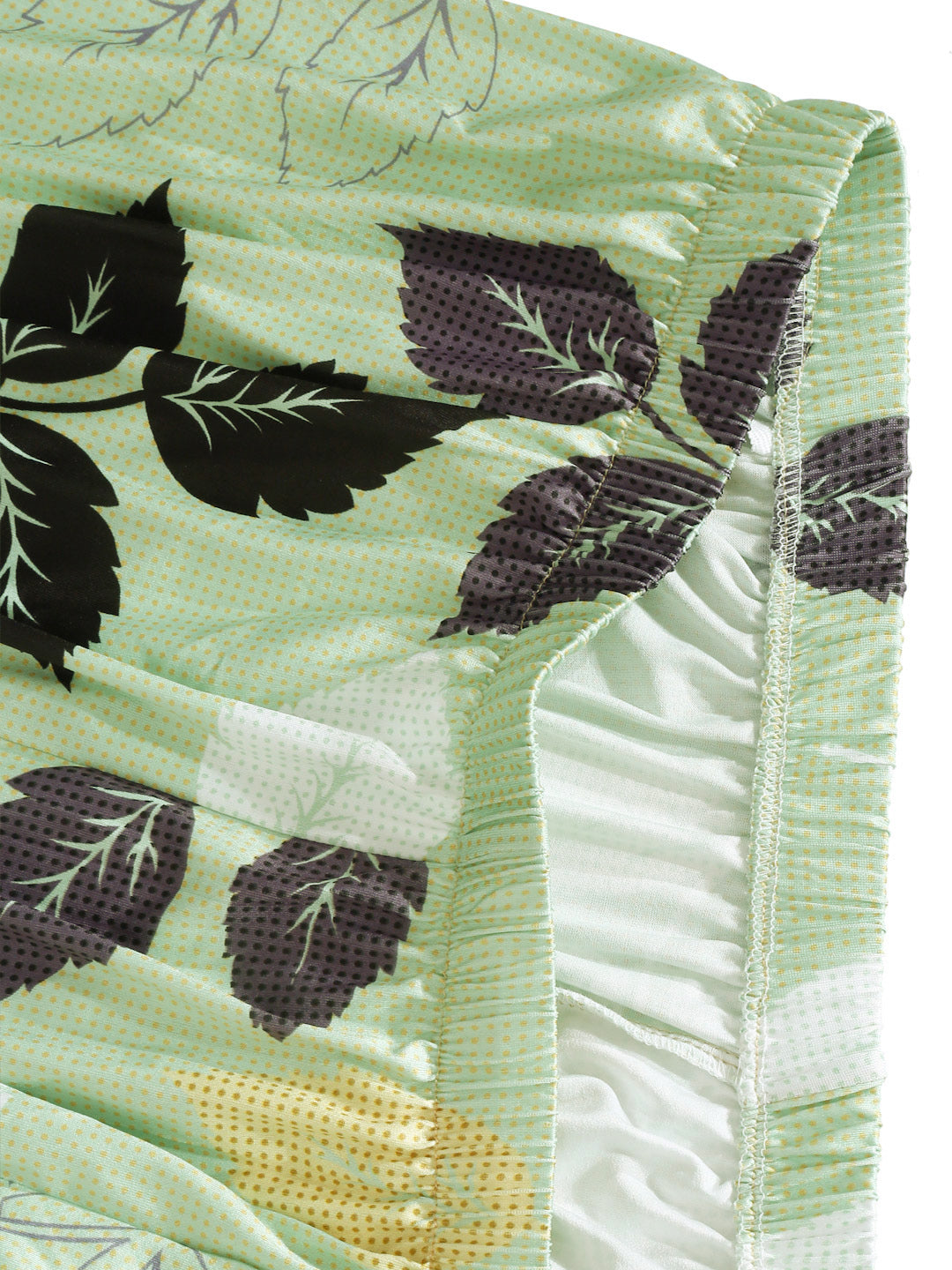 Cortina Olive Green & Black Nature Printed 3- Seater Sofa Cover