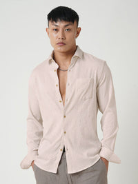 VASTRADO Men Classic Spread Collar Textured Slim Fit Casual Shirt