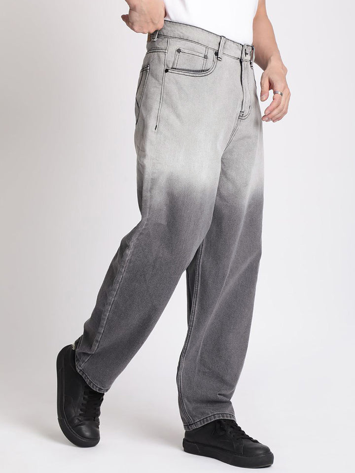Bene Kleed Men Baggy Fit Pure Cotton Ombre Jeans