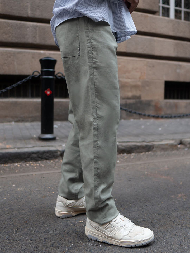 Powerlook Men Regular Fit Mid Rise Linen Trousers