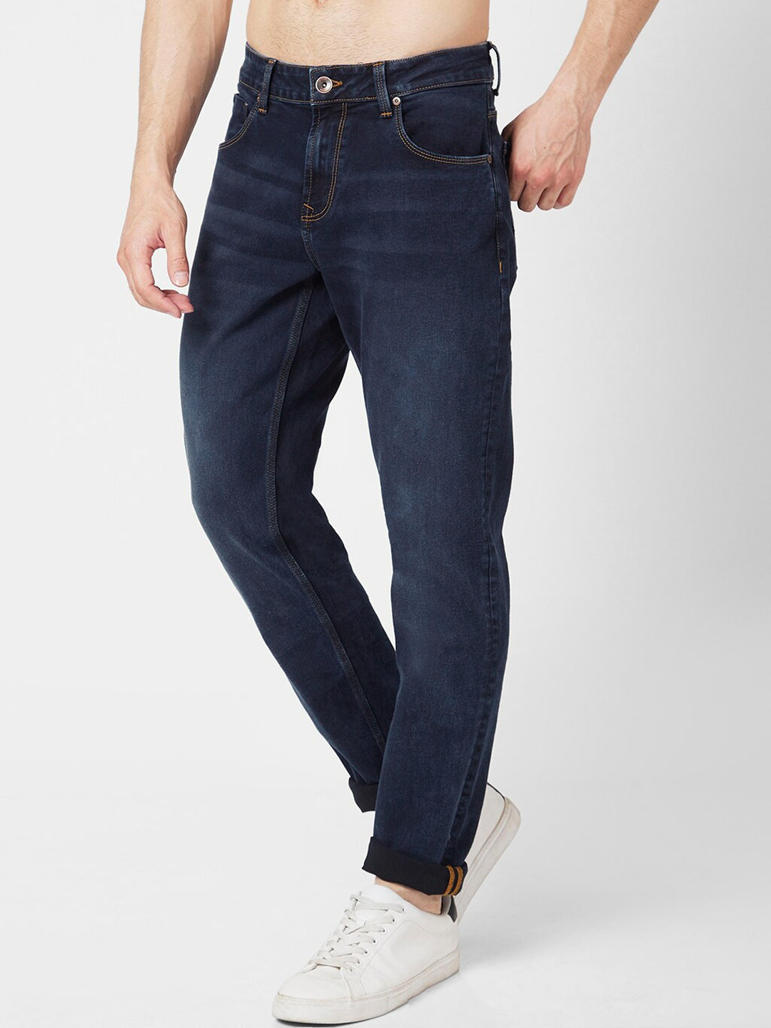 SPYKAR Men Slim Fit Narrow Light Fade Low-Rise Stretchable Jeans