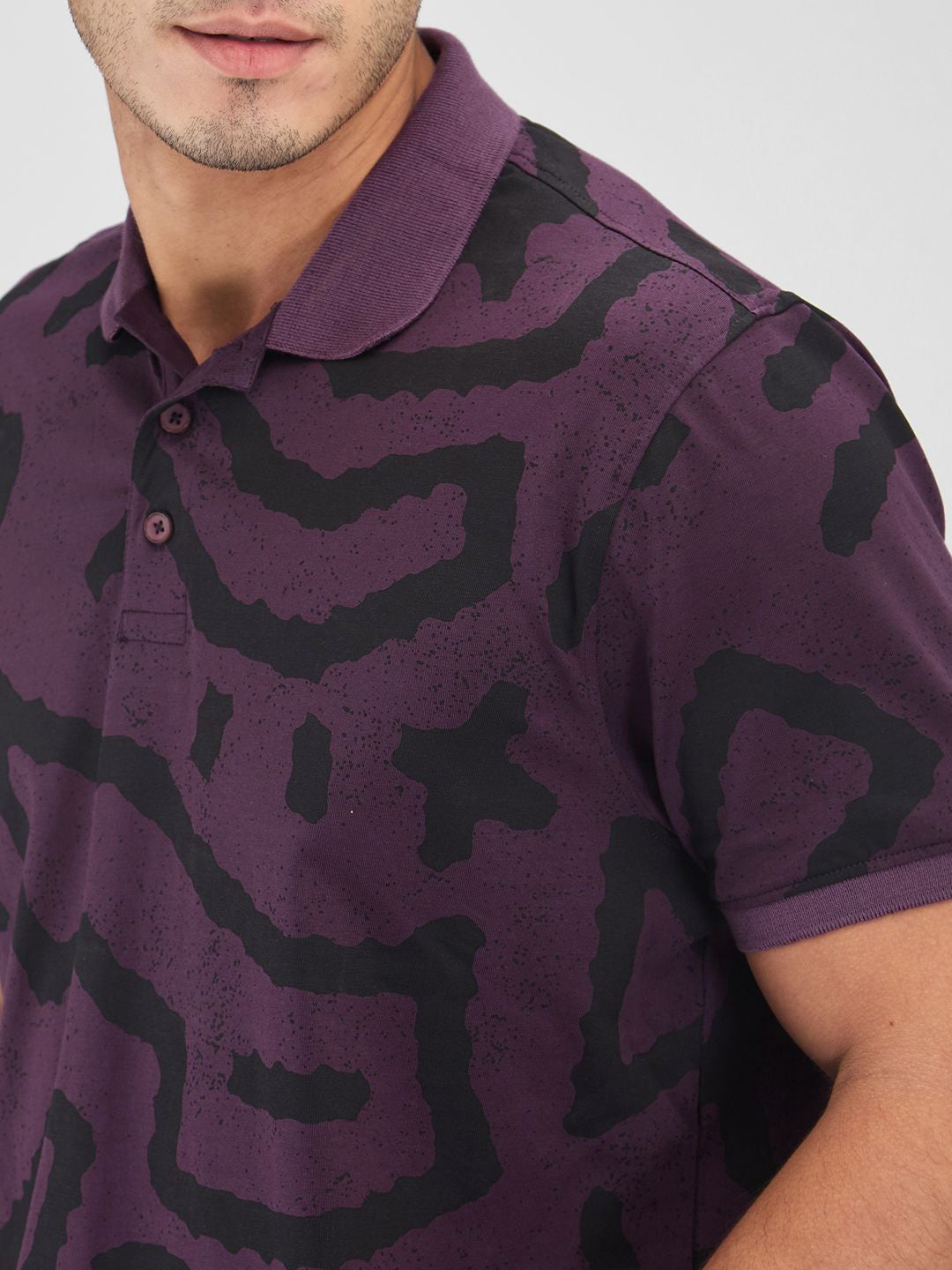 SPYKAR Men Printed Polo Collar Slim Fit T-shirt