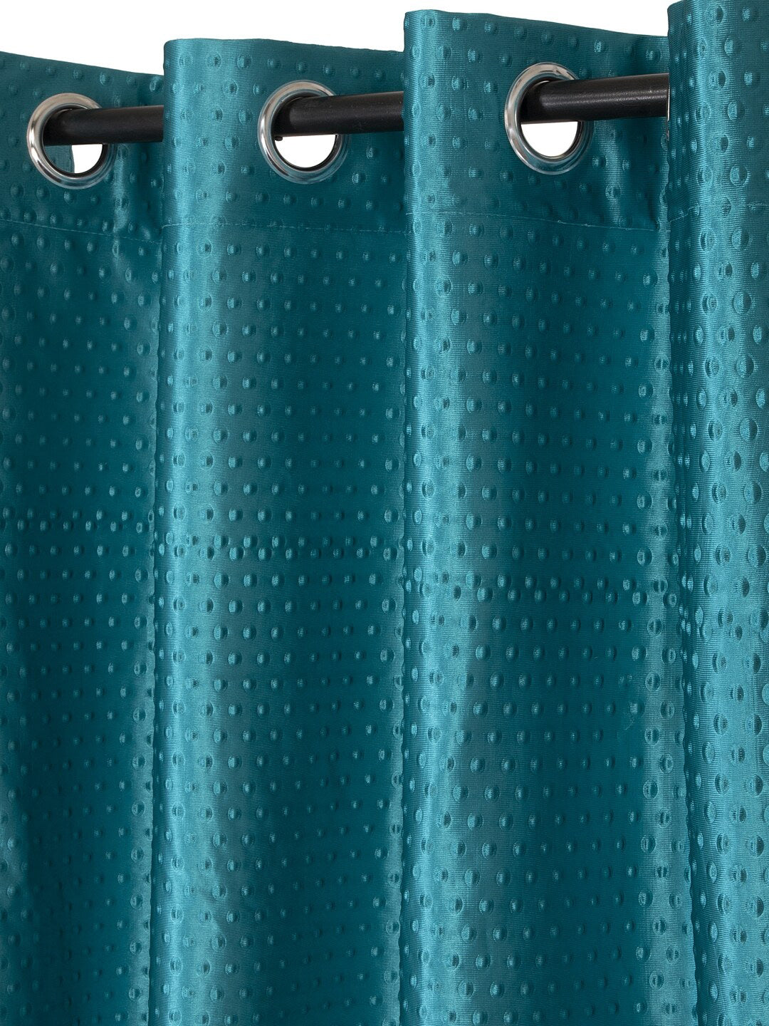 Cortina Teal Green Set of 2 Polka Dots Embossed Door Curtains