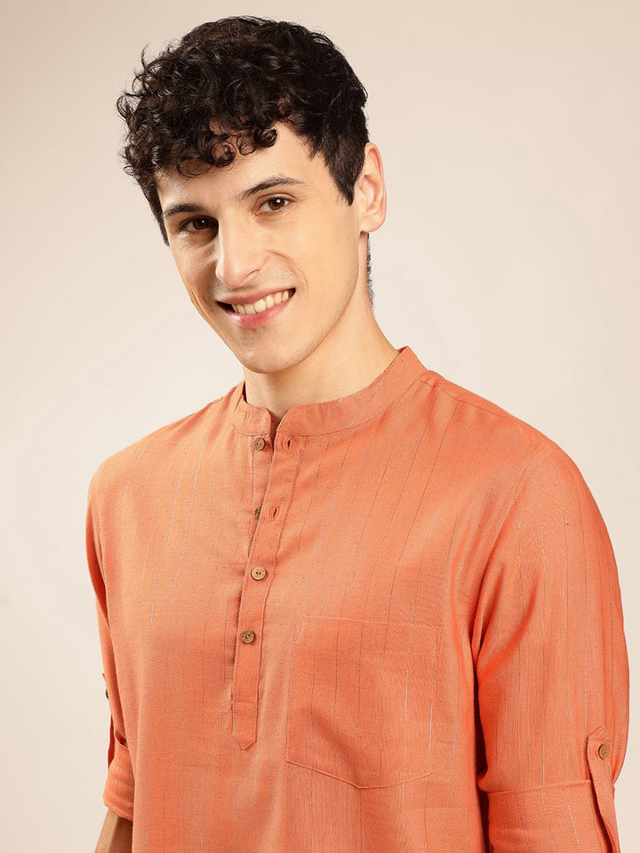 Anouk Mandarin collar Pathani Short Kurta