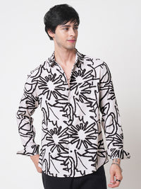 VASTRADO Men Classic Slim Fit Spread Collar Floral Printed Casual Shirt