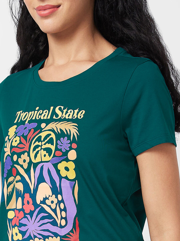 SPYKAR Round Neck Printed Ethnic T-shirt
