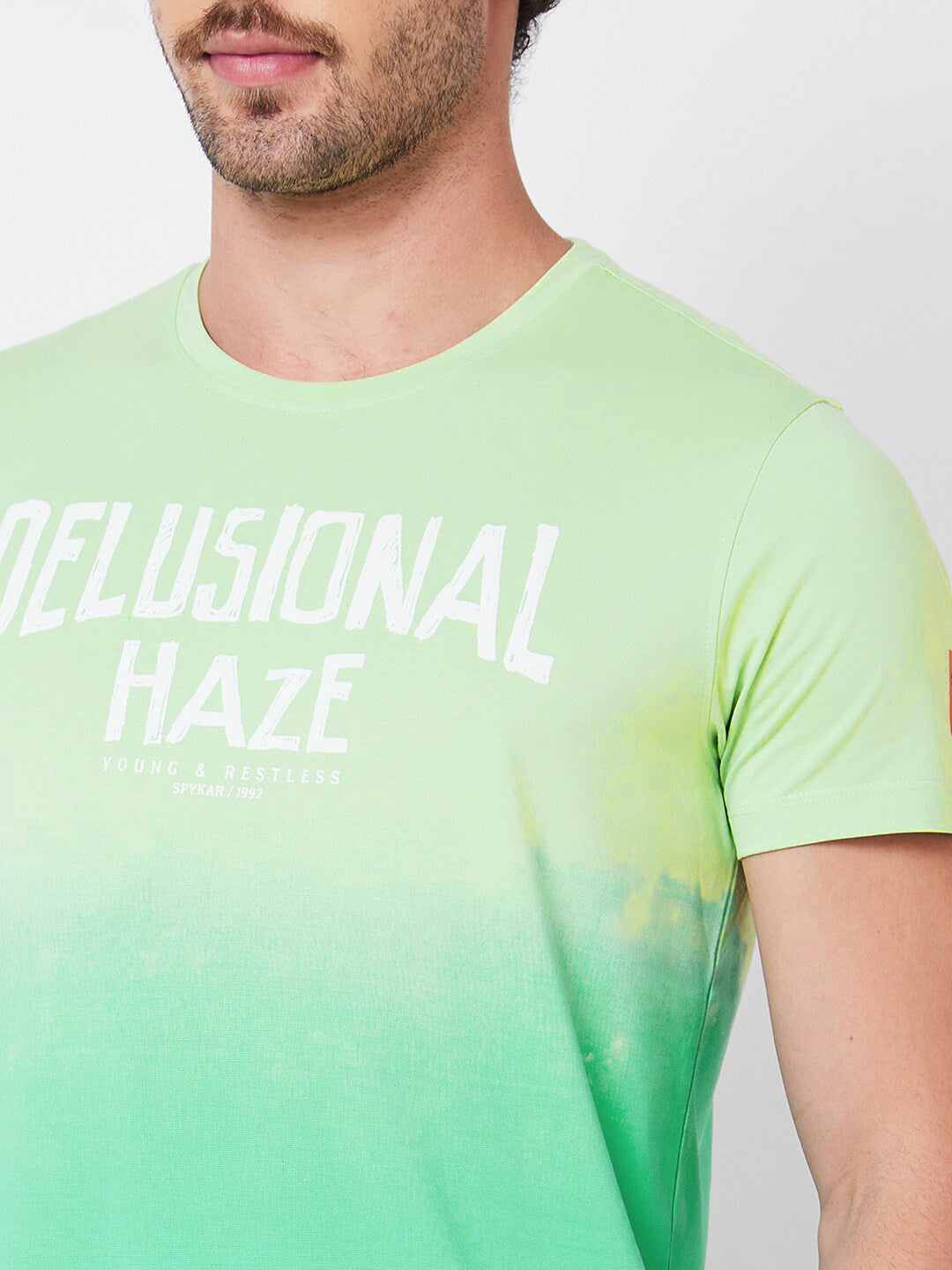 SPYKAR Typography Printed Round Neck Slim Fit Cotton Casual T-shirt