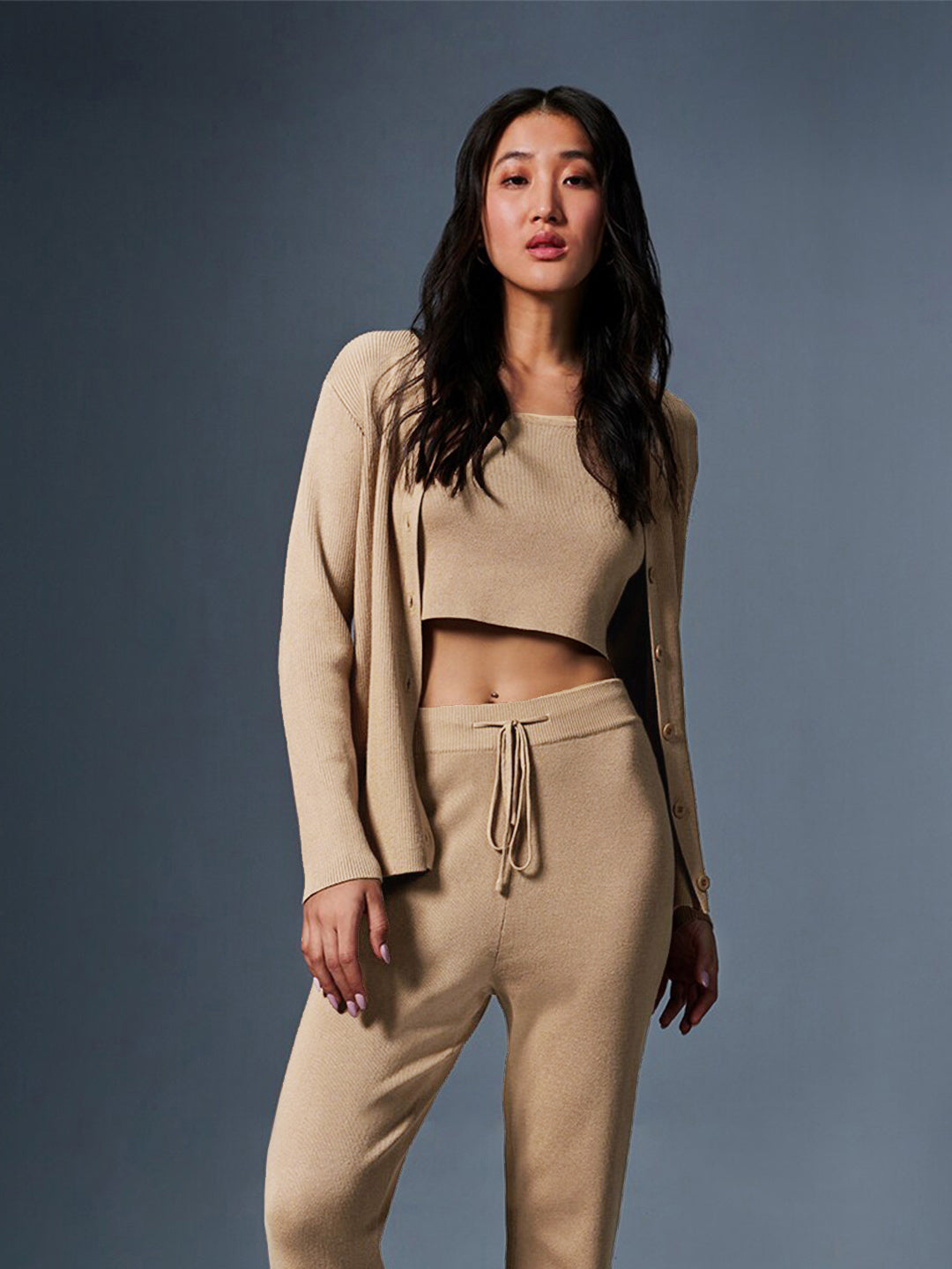 AND Sleeveless Crop Top With Trousers & Jacket