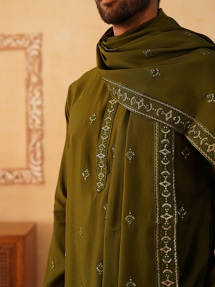 Jompers Floral Embroidered Kurta With Pyjamas & Dupatta