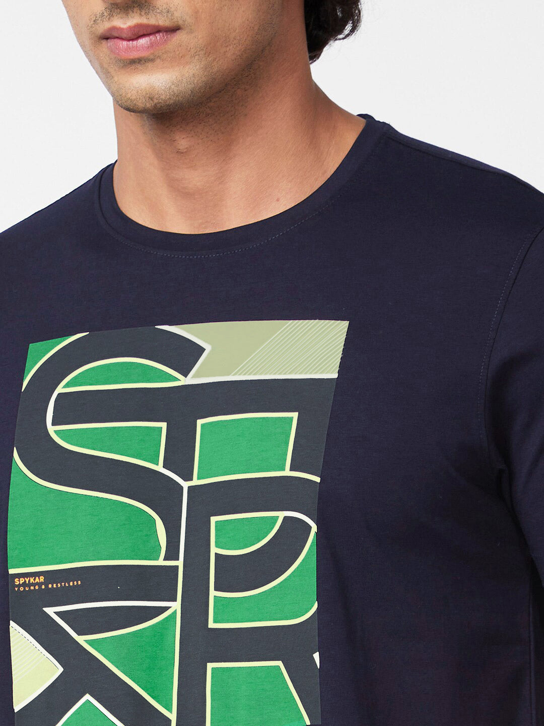 SPYKAR Typography Printed Slim Fit T-shirt