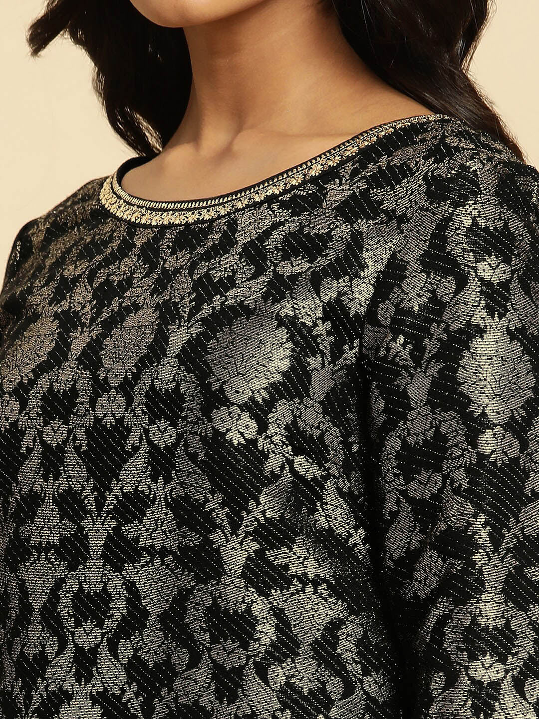 W Ethnic Motifs Woven Design Regular Kurta with Trousers