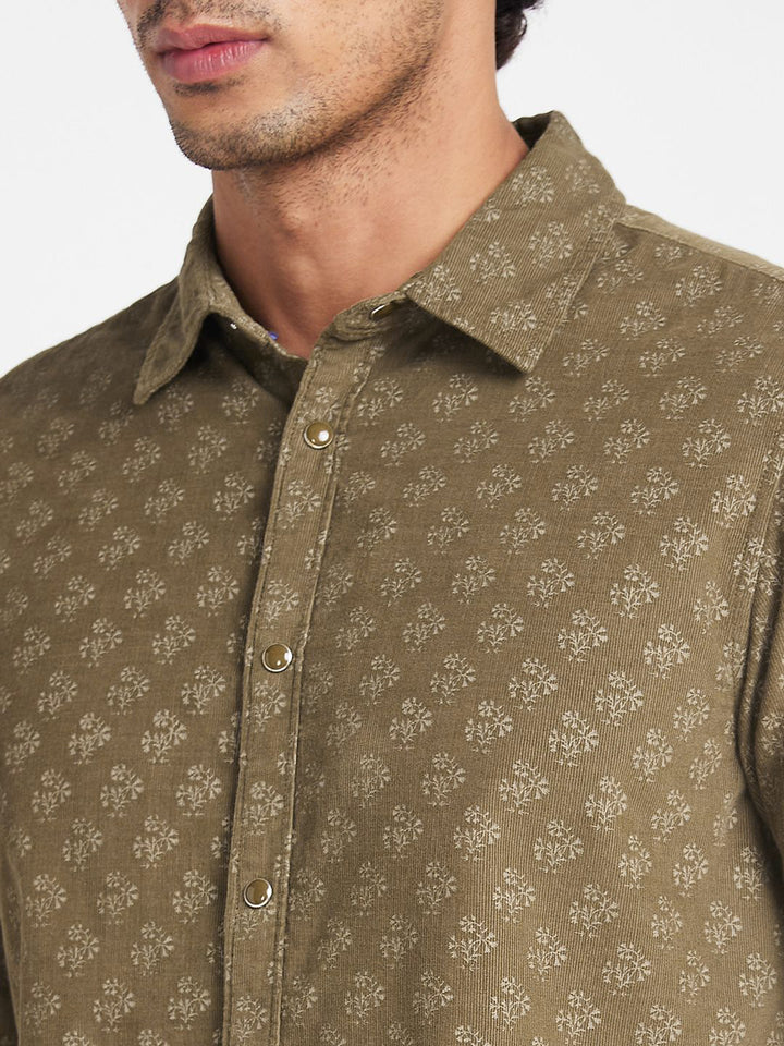 Being Human Men Pure Cotton Slim Fit Opaque Printed Casual Shirt