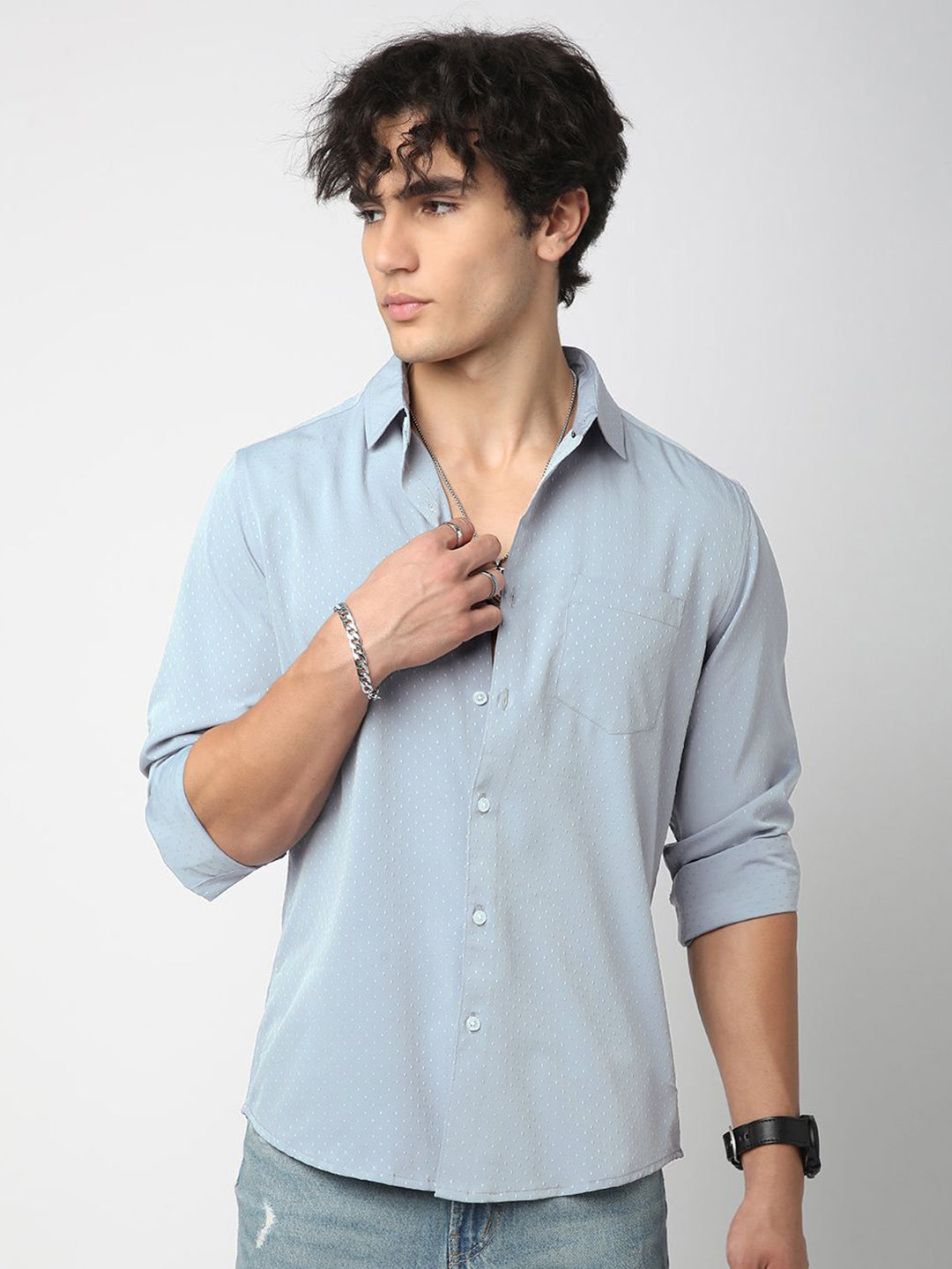 VASTRADO Men Classic Cutaway Collar Micro Ditsy Printed Casual Shirt