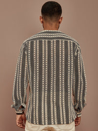 Powerlook Striped Kurta Style Full Sleeves Shirt