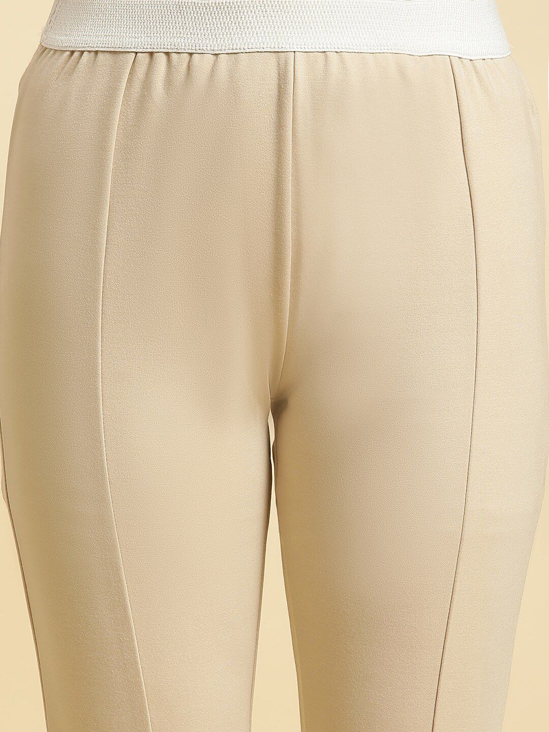 W Women Slim Fit Mid-Rise Plain Trousers