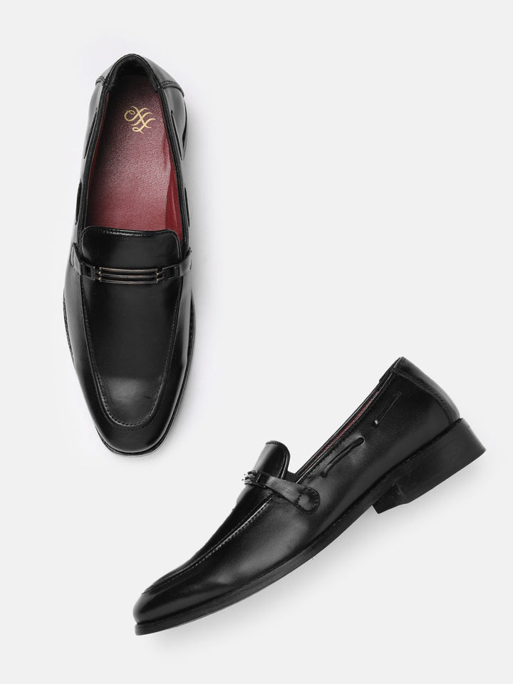 House of Pataudi Men Handcrafted Leather Formal Loafers