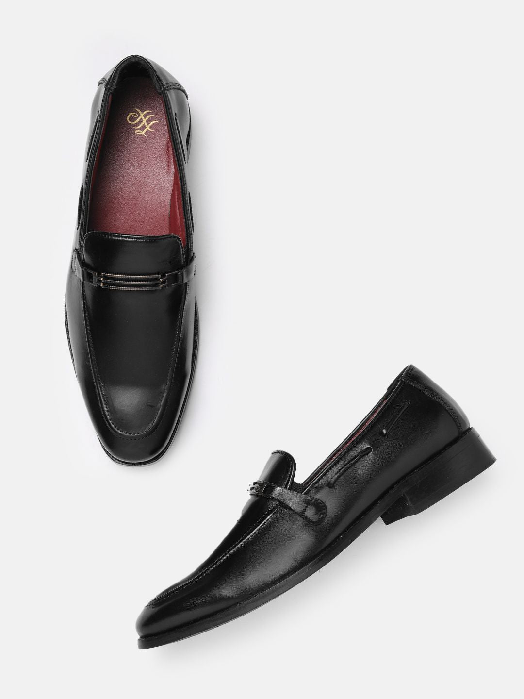 House of Pataudi Men Handcrafted Leather Formal Loafers