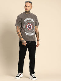 Being Human Pure Cotton Captain America Printed Relaxed Fit T-shirt