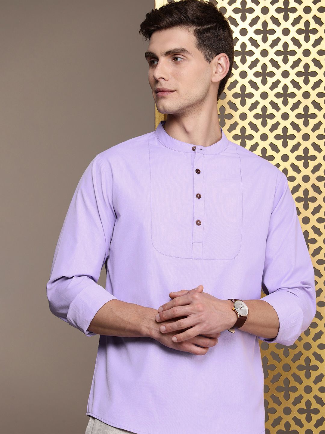 House of Pataudi Band Collar Rozana Kurta