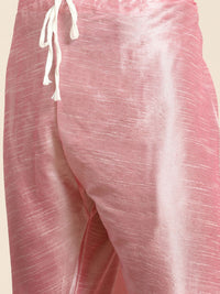 SOJANYA Men Pink Kurta with Churidar with Nehru Jacket