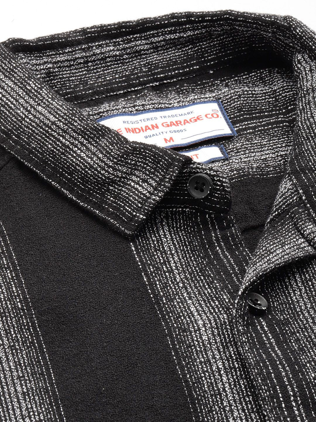 The Indian Garage Co Men Slim Fit Striped Double Flap Casual Shirt
