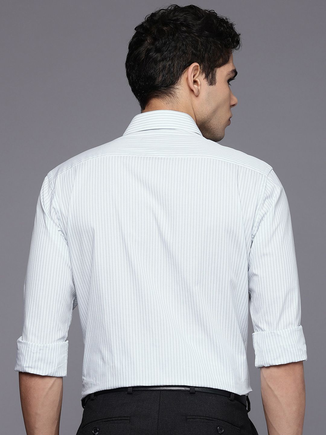 Raymond Slim Fit Striped Pure Cotton Formal Shirt