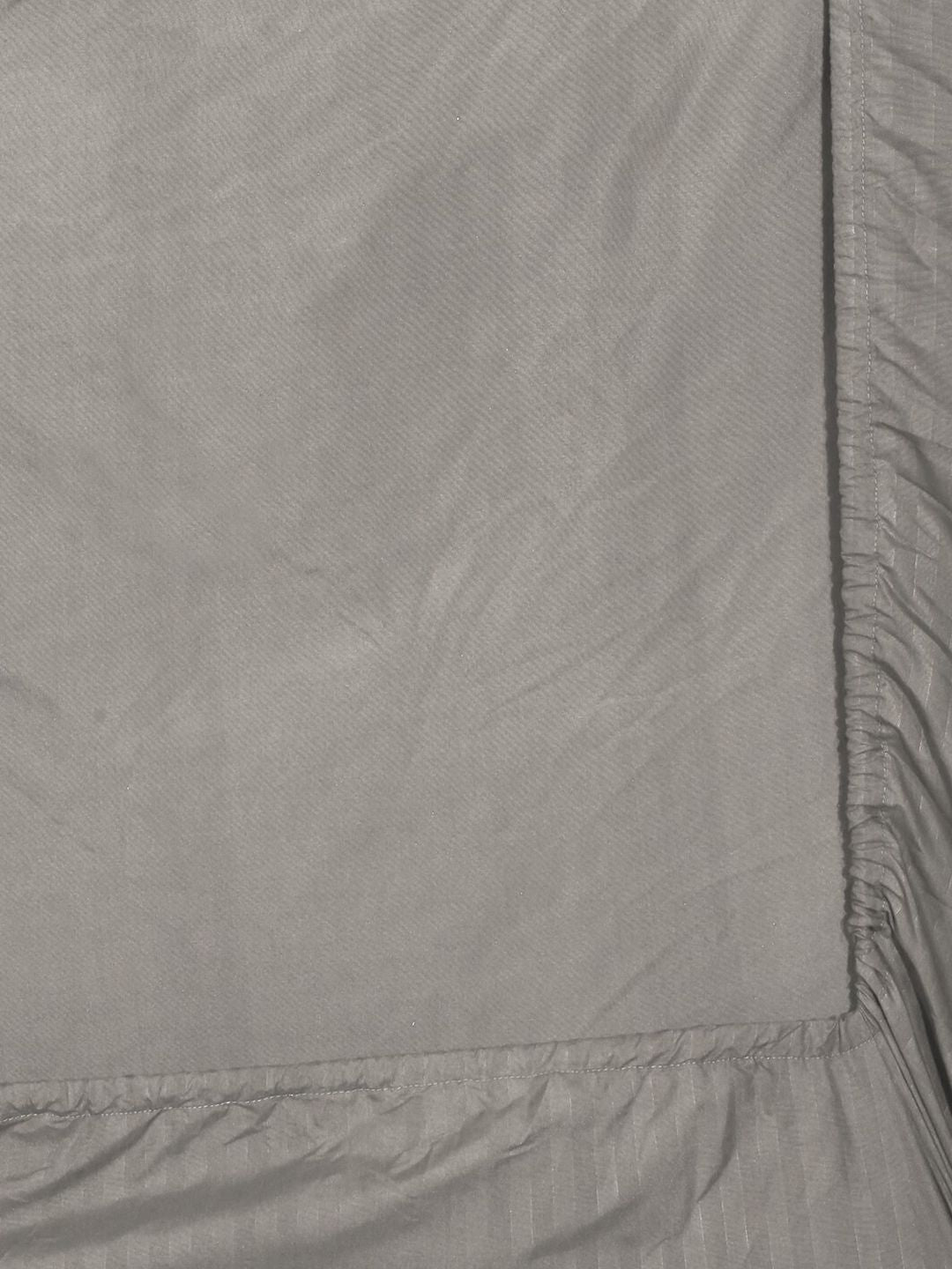 KLOTTHE Beige Striped Fitted 300 TC King Fine Bedsheet with 2 Pillow Covers-250X225 cm