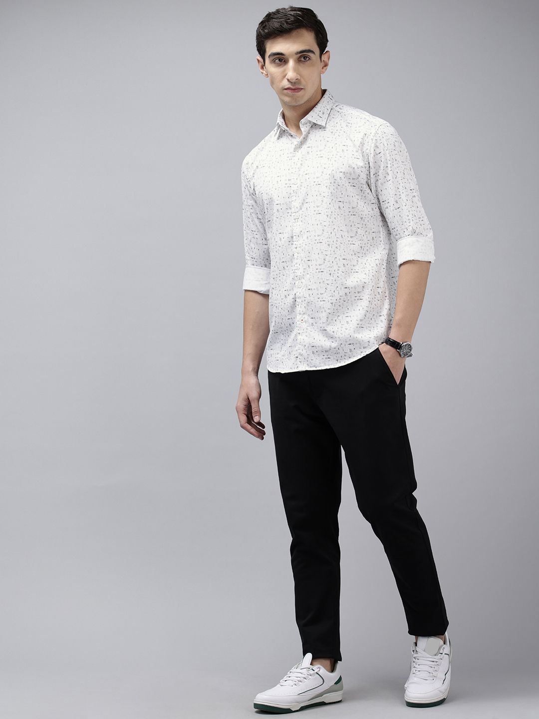 Park Avenue Pure Cotton Slim Fit Abstract Printed Casual Shirt