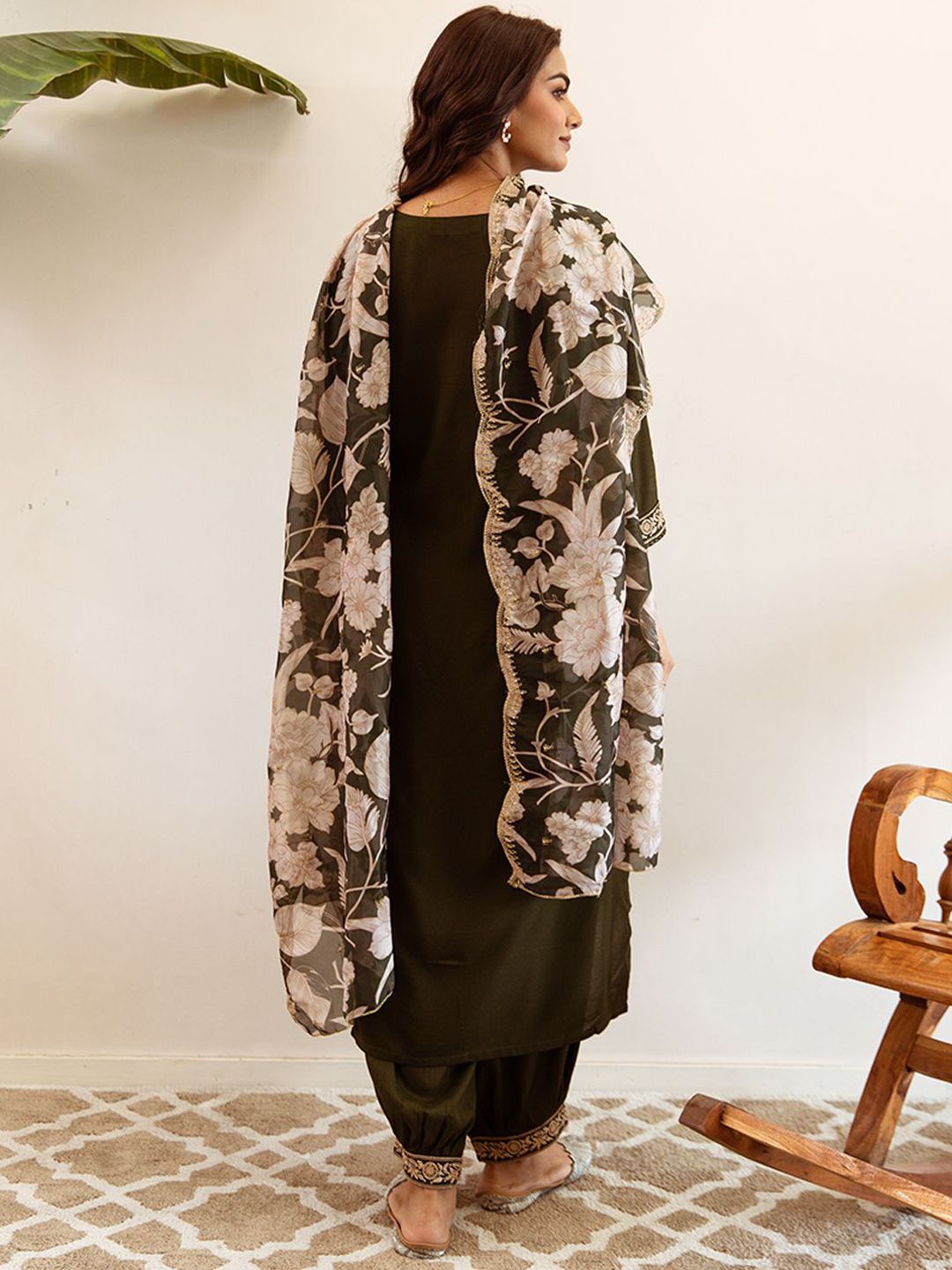 Indo Era Ethnic Motifs Embroidered Regular Thread Work Kurta with Salwar & With Dupatta