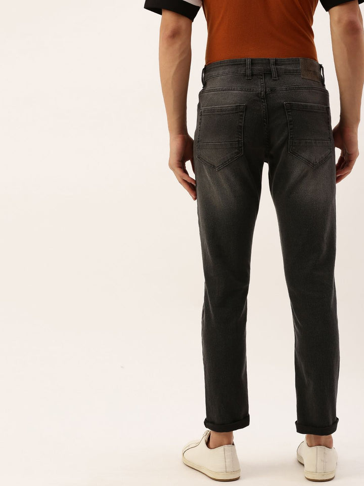 The Indian Garage Co Men Charcoal Grey Slim Fit Mid-Rise Clean Look Jeans
