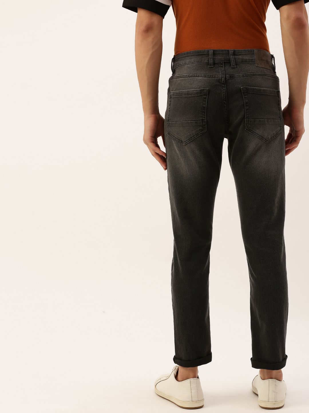 The Indian Garage Co Men Charcoal Grey Slim Fit Mid-Rise Clean Look Jeans