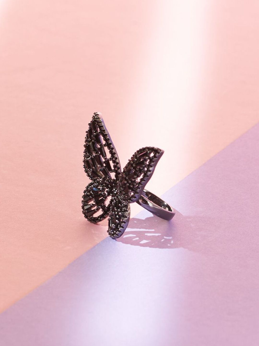 Cincin jari boleh laras keindahan hitam yang bergaya
