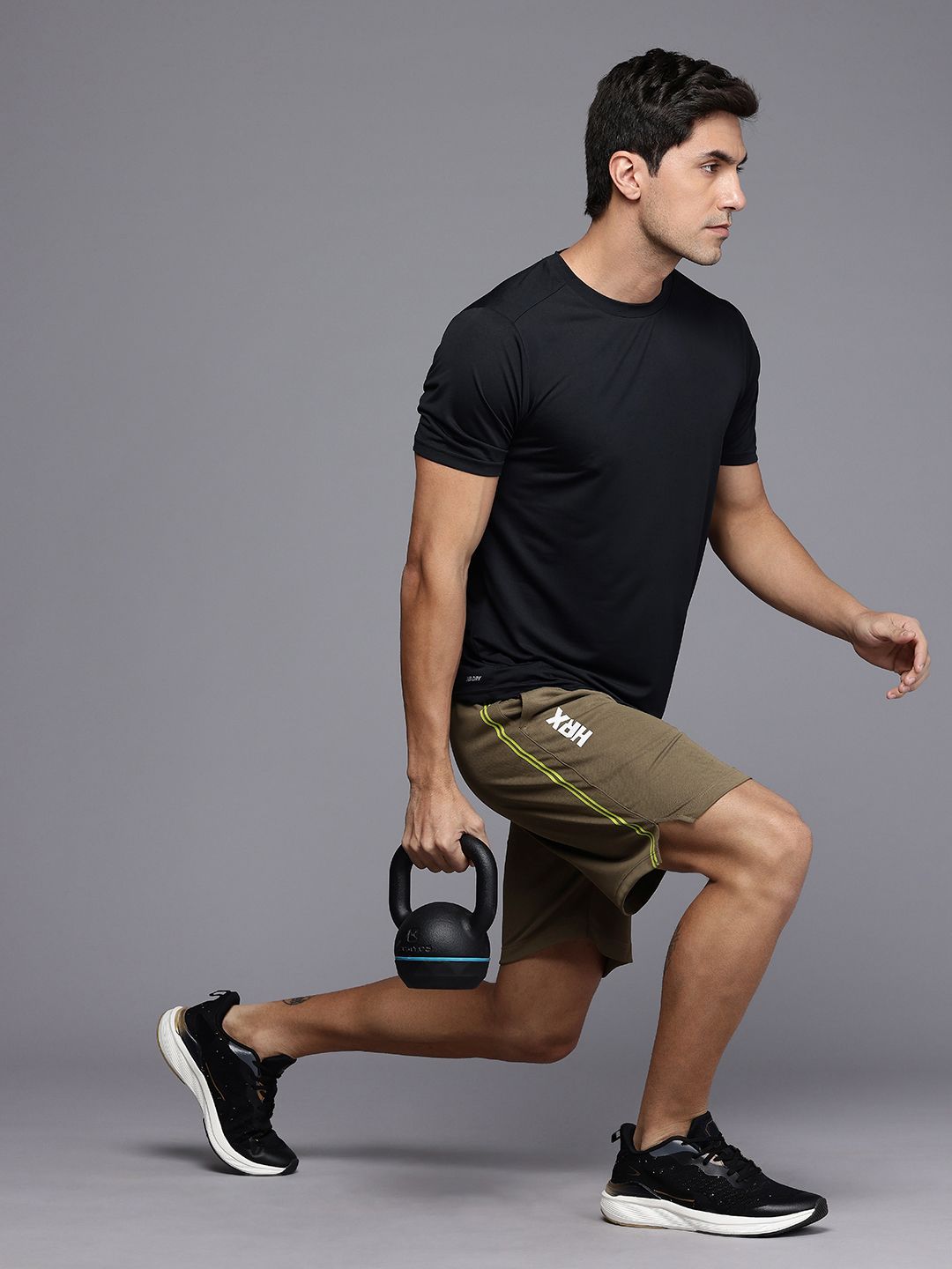 HRX by Hrithik Roshan Men Sculptflex Self-Design Rapid-Dry Training Shorts