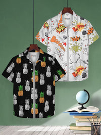 HELLCAT Boys Pack of 2 Cotton Conversational Opaque Printed Casual Shirt