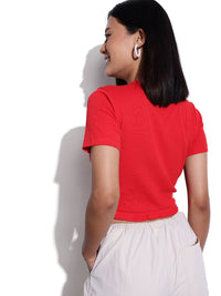 DressBerry String Ruch Up V-Neck Fitted Top