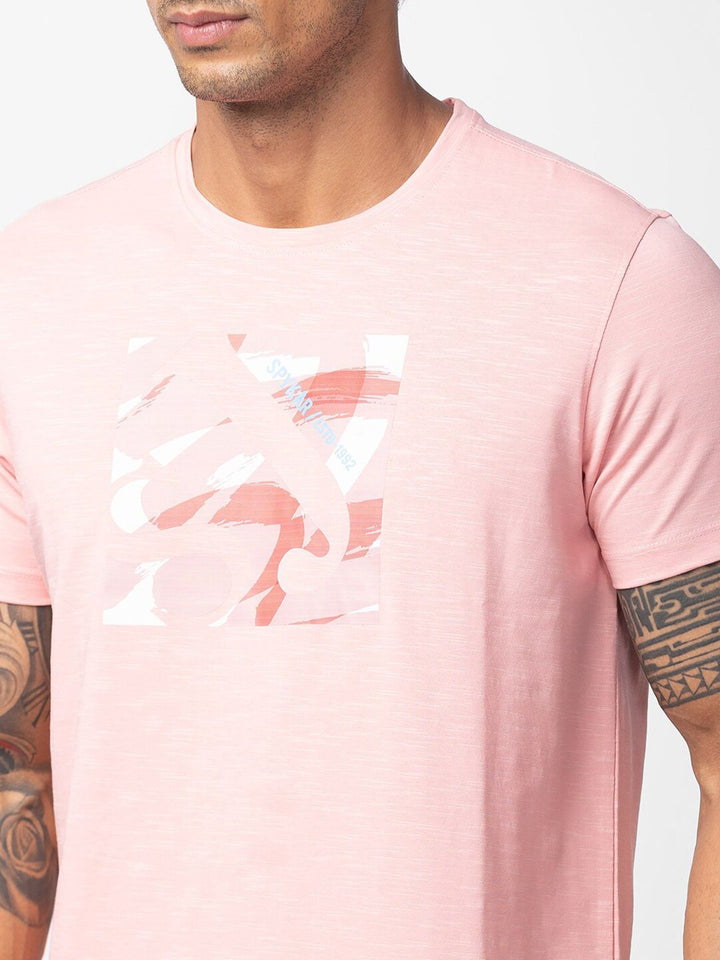 SPYKAR Men Printed Slim Fit Cotton T-shirt