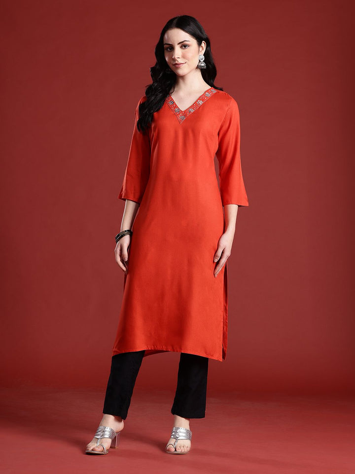 Anouk Women Embellished Mirror Work Kurta