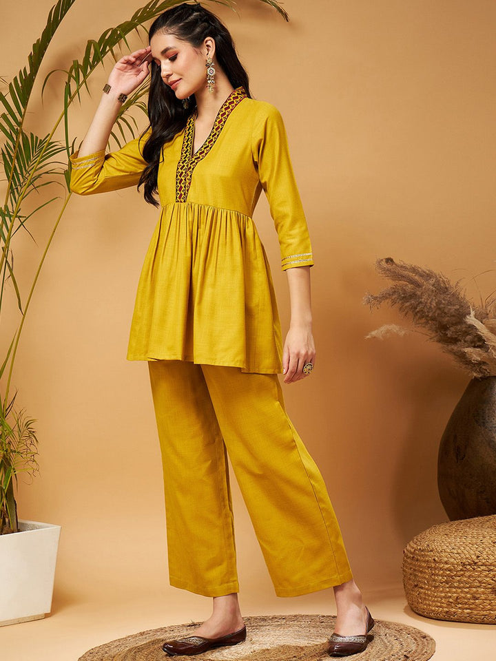 Shae by SASSAFRAS Mustard Yellow Empire Tunic With Trouser