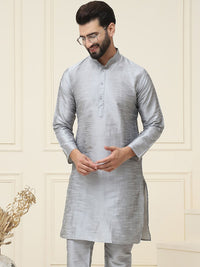 SOJANYA Lelaki Grey Solid Kurta Lurus