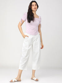 Tokyo Talkies Purple Solid Regular Top