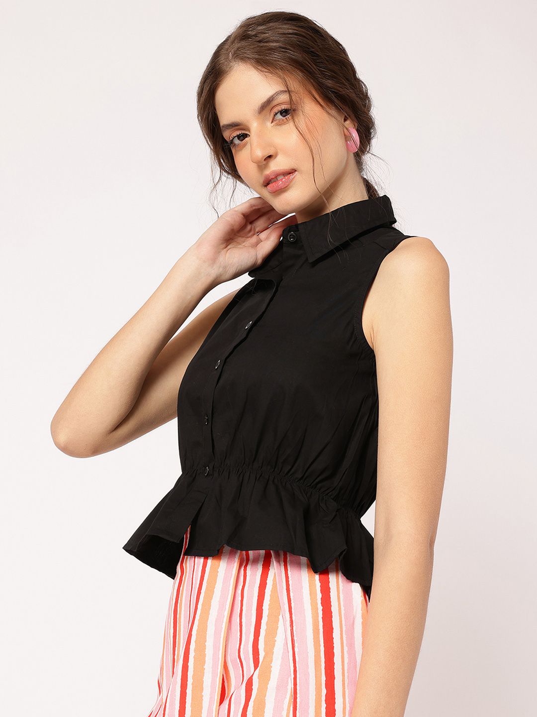 DressBerry Hourglass Hour Cinched Waist Shirt Style Top