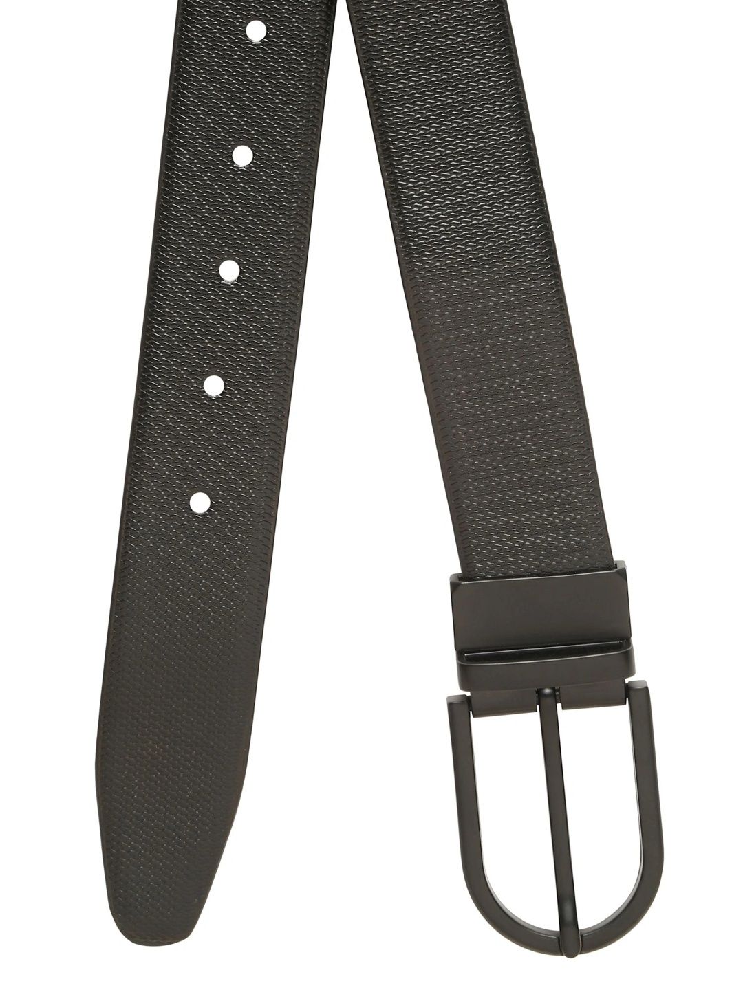 Teakwood Leathers Men Textured Leather Reversible Formal Belt